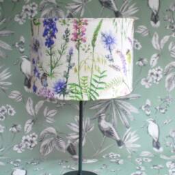 Handmade Floral Butterfly Lampshade Linen Table/Ceiling Light - thumbnail 3