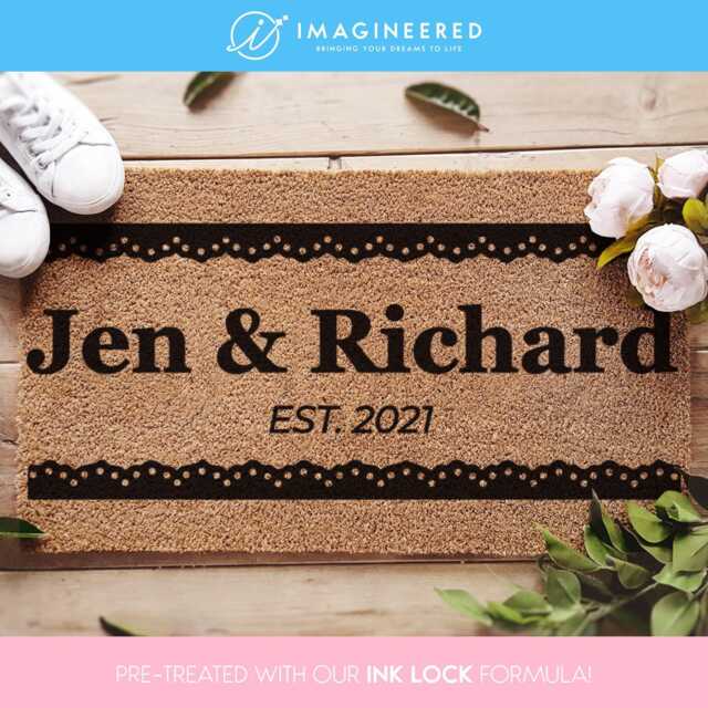 Custom Family Rug - Personalized Doormat Customized Surname Mat Porch Decor Realtor Gift Closing New Home - image 1