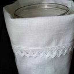Mother's Day Light Bag Gift Angel With Cake & Wine Embroidered Linen - thumbnail 3