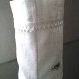 Mother's Day Light Bag Gift Angel With Cake & Wine Embroidered Linen - thumbnail 4