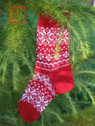 Santa Socks Christmas Knitted Stockings Knit Holiday Gifts Scandinavian Knit Qualitet - thumbnail 3