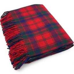 Soft Wool Tartan Blanket - 70x60 Inches Soft, Warm & Timeless Robertson Red - thumbnail 2