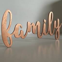 Wooden Family Wall Letters, Family Art Sign. Wood Sign For Decor. 3D Decor, Farmhouse Decor - thumbnail 3