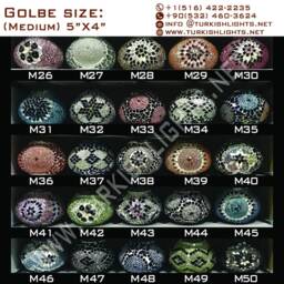 7-Globe Turkish Mosaic Chandelier - Flush Mount Sultan Lamp - thumbnail 4