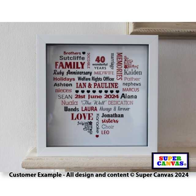 Valentines Day Couple Boyfriend Girlfriend Wife Husband Word Art Personalised Custom Framed Typography Print Unique Gift - image 1