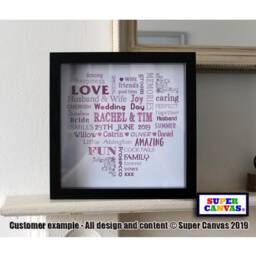 Valentines Day Couple Boyfriend Girlfriend Wife Husband Word Art Personalised Custom Framed Typography Print Unique Gift - thumbnail 2