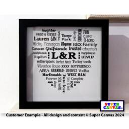 Valentines Day Couple Boyfriend Girlfriend Wife Husband Word Art Personalised Custom Framed Typography Print Unique Gift - thumbnail 4