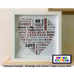 Valentines Day Couple Boyfriend Girlfriend Wife Husband Word Art Personalised Custom Framed Typography Print Unique Gift - thumbnail 3