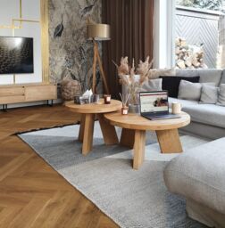 Sk5 Round Oak Coffee Tables - Solid Wood Nesting Set Or Single Handmade Minimal Design For Living Room