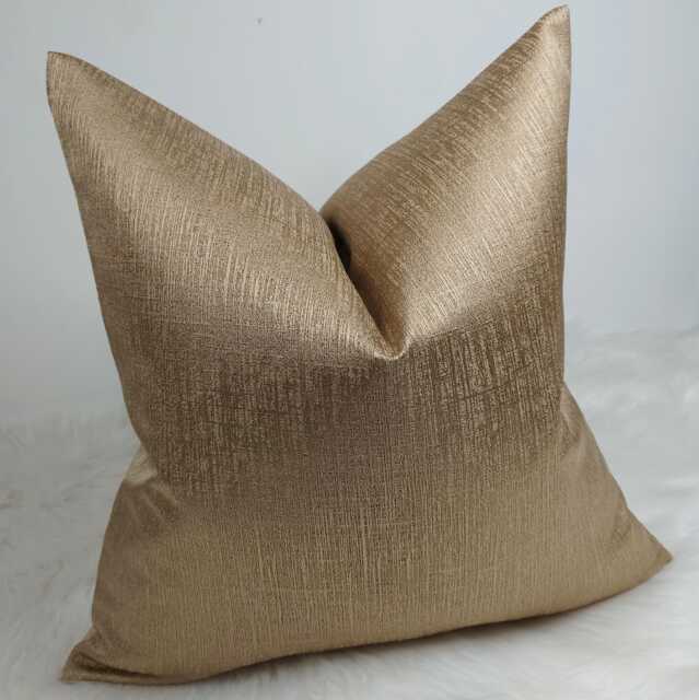 Luxury Metallic Sienna Gold Cushion Cover Fabric, Elegant Home Decor Throw Pillow Cover Accent - image 1