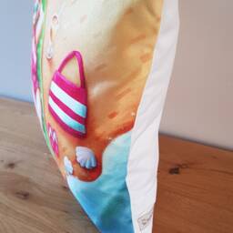 Beach Seaside Cushion, Holiday Theme Pillow, Art Print Cushion With Zip Fastening - thumbnail 2