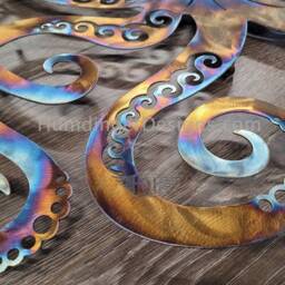 Octopus - Stainless Steel Metal Wall Art Ocean Sculpture Bathroom Decor Powder Room Humdinger Designs - thumbnail 3