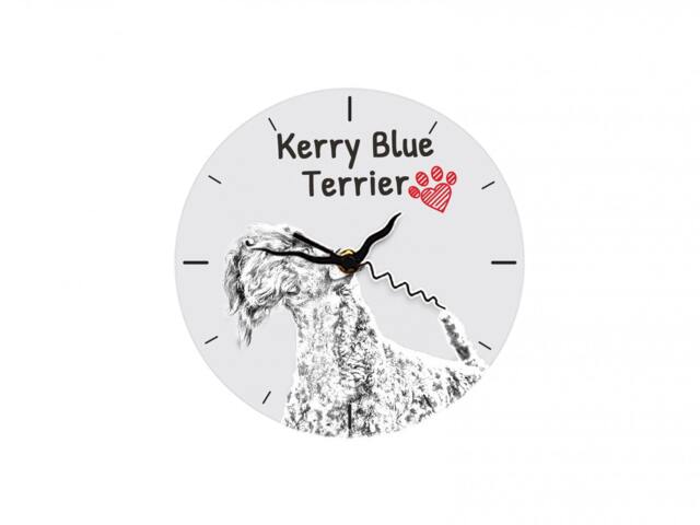 Kerry Blue Terrier, Free Standing Mdf Floor Clock With An Image Of A Dog - image 1