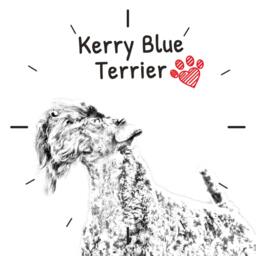 Kerry Blue Terrier, Free Standing Mdf Floor Clock With An Image Of A Dog - thumbnail 2