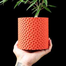 3D Printed Geometric Planter Modern Pentagon Succulent Pot With Drainage - thumbnail 3