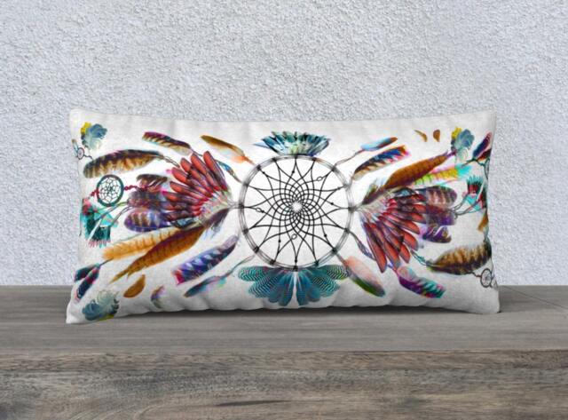 Dreamcatcher Pillow, 24 X 12 Inches Pillow Cover Only, Soft Velveteen, Boho Cushion, Festival - image 1