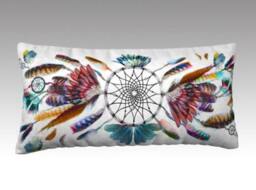 Dreamcatcher Pillow, 24 X 12 Inches Pillow Cover Only, Soft Velveteen, Boho Cushion, Festival - thumbnail 2