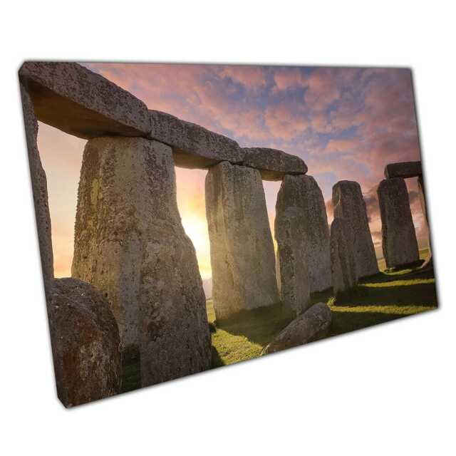 stonehenge Sunrise Wall Art Canvas Print - Famous UK Landmark Home Decor - image 1