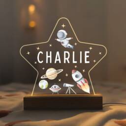 Personalised Led Space Star Lamp, Kids Night Light Gift, Baby Light, Birthday Gifts For Kids, Bedroom Nursery Table