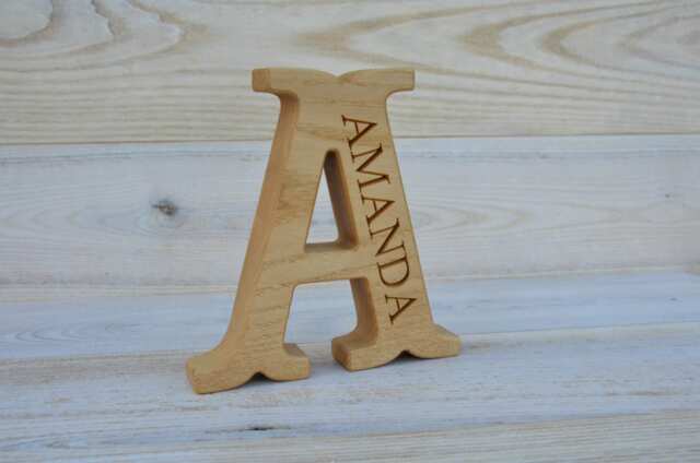 Sale 6'' Personalized Free Standing Wooden Letter For Christmas Gifts, Nursery, Baby Shower, Weddings, Home Decor Kid's Room - image 1