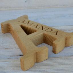 Sale 6'' Personalized Free Standing Wooden Letter For Christmas Gifts, Nursery, Baby Shower, Weddings, Home Decor Kid's Room - thumbnail 2