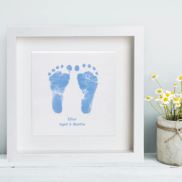 Baby Hand & Foot Print 1st Father's Day Mother's Keepsake Gift - Ceramic Tile Shower Gift, Prints, Handprints, Footprints - image 1