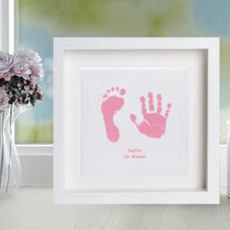 Baby Hand & Foot Print 1st Father's Day Mother's Keepsake Gift - Ceramic Tile Shower Gift, Prints, Handprints, Footprints - thumbnail 2