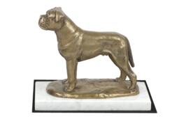 Bullmastiff, Dog White Marble Base Statue, Limited Edition, Artdog. Made Of Cold Cast Bronze. Perfect Gift. Limited Edition