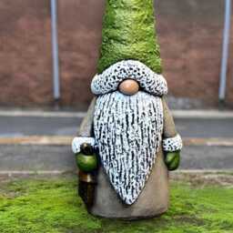 Christmas Gnome Statue Concrete Nordic Sculpture Stone Festive Figurine Handmade Cement Garden Ornament Winter Home Decor Holiday Gift - thumbnail 2