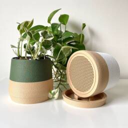 Planter/Minimalist Flower Pot Mesh Drainage & Tray 4 Inch Planter - thumbnail 3
