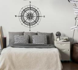Nautical Compass Rose Wall Decal Travel Nursery, Lake House Decor #66 - thumbnail 1