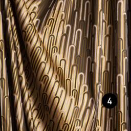 Navy Blue Geometric Curtains Modern Gold Patterned Drapes - thumbnail 4