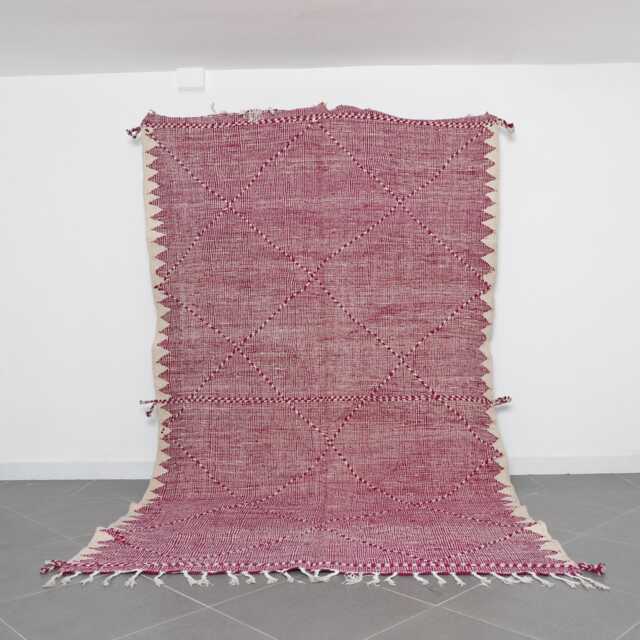 Handmade Flatweave Wool Berber Rug Geometric Moroccan Carpet - image 1