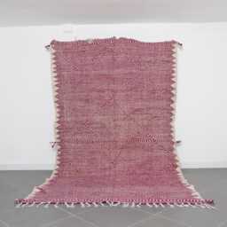 Handmade Flatweave Wool Berber Rug Geometric Moroccan Carpet - thumbnail 1