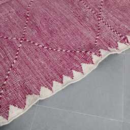 Handmade Flatweave Wool Berber Rug Geometric Moroccan Carpet - thumbnail 2