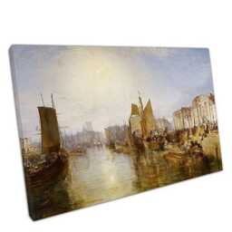 Turner's Harbor Of Dieppe Impressionist Wall Art Print For Home & Office Decor - thumbnail 1