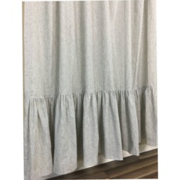 A Pair Of Linen Curtains With Mermaid Long Ruffles, Ruffled Curtains, Extra Country Curtains Cottage Style - thumbnail 3