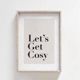 Let's Get Cosy Print, Hallway Living Room Prints, Neutral Bedroom Family Beige Home Lounge Wall Art - thumbnail 2