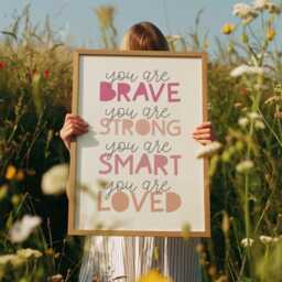 Set Of 3 Girls Personalised Affirmation Prints, Nursery Bedroom Decor, Motivational Playroom, Wall Art - thumbnail 2