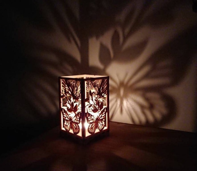 Beautiful Laser Cut Butterfly Tea Light Holder With Candle, Mother's Day Gift - image 1