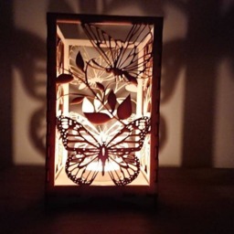Beautiful Laser Cut Butterfly Tea Light Holder With Candle, Mother's Day Gift - thumbnail 3