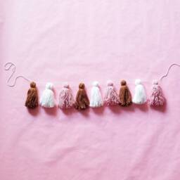 Gingerbread Yarn Tassel Garland - Christmas Holiday Decor - Wall Hanging - Home Boho Decor - thumbnail 3