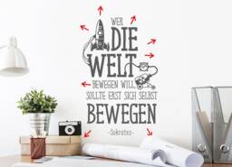 Wall Sticker Quote From Socrates 2-Colored Wall Tattoo Decoration Saying Ws29