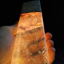 Yellow Resin Lamp Olive Wood Epoxy Night Light - thumbnail 3