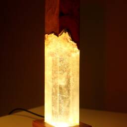 Yellow Resin Lamp Olive Wood Epoxy Night Light - thumbnail 4