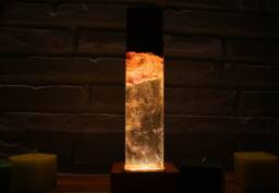 Yellow Resin Lamp Olive Wood Epoxy Night Light - thumbnail 1