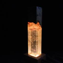 Yellow Resin Lamp Olive Wood Epoxy Night Light - thumbnail 2