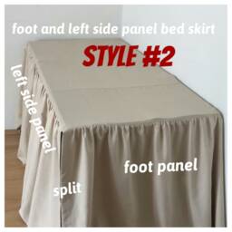 Extended Drop 21 30 36 42 60 Dorm Size Bed Skirt Twin Xl Extra Long Bedskirt Split Panel College Dorm Bedding Linen Dust Ruffle White Gray - thumbnail 3