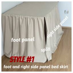 Extended Drop 21 30 36 42 60 Dorm Size Bed Skirt Twin Xl Extra Long Bedskirt Split Panel College Dorm Bedding Linen Dust Ruffle White Gray - thumbnail 2