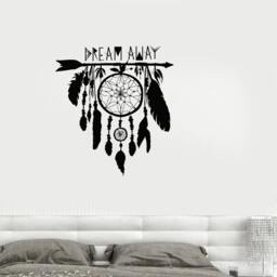 Wall Vinyl Decal Bedroom Decor Dreamcatcher Dream Snare Quote Away Modern Ethnic Home - #1075Di - thumbnail 2